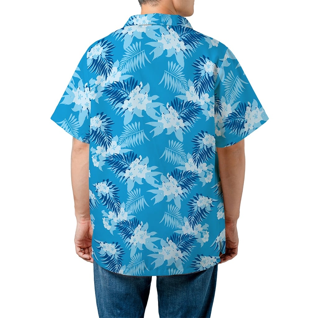 Grand Theft Auto San Andreas Tommy Vercetti Blue Floral Palm Tree Hawaiian Shirt - Tazila
