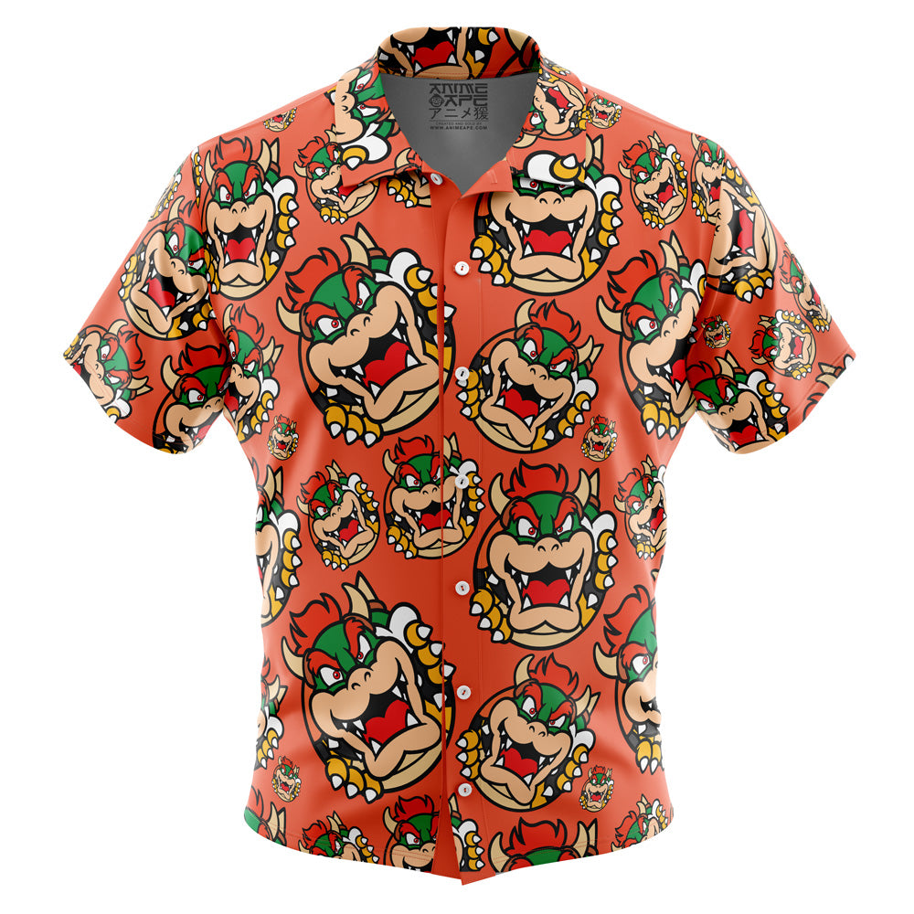 Bowser Super Mario Bros Button Up Hawaiian Shirt
