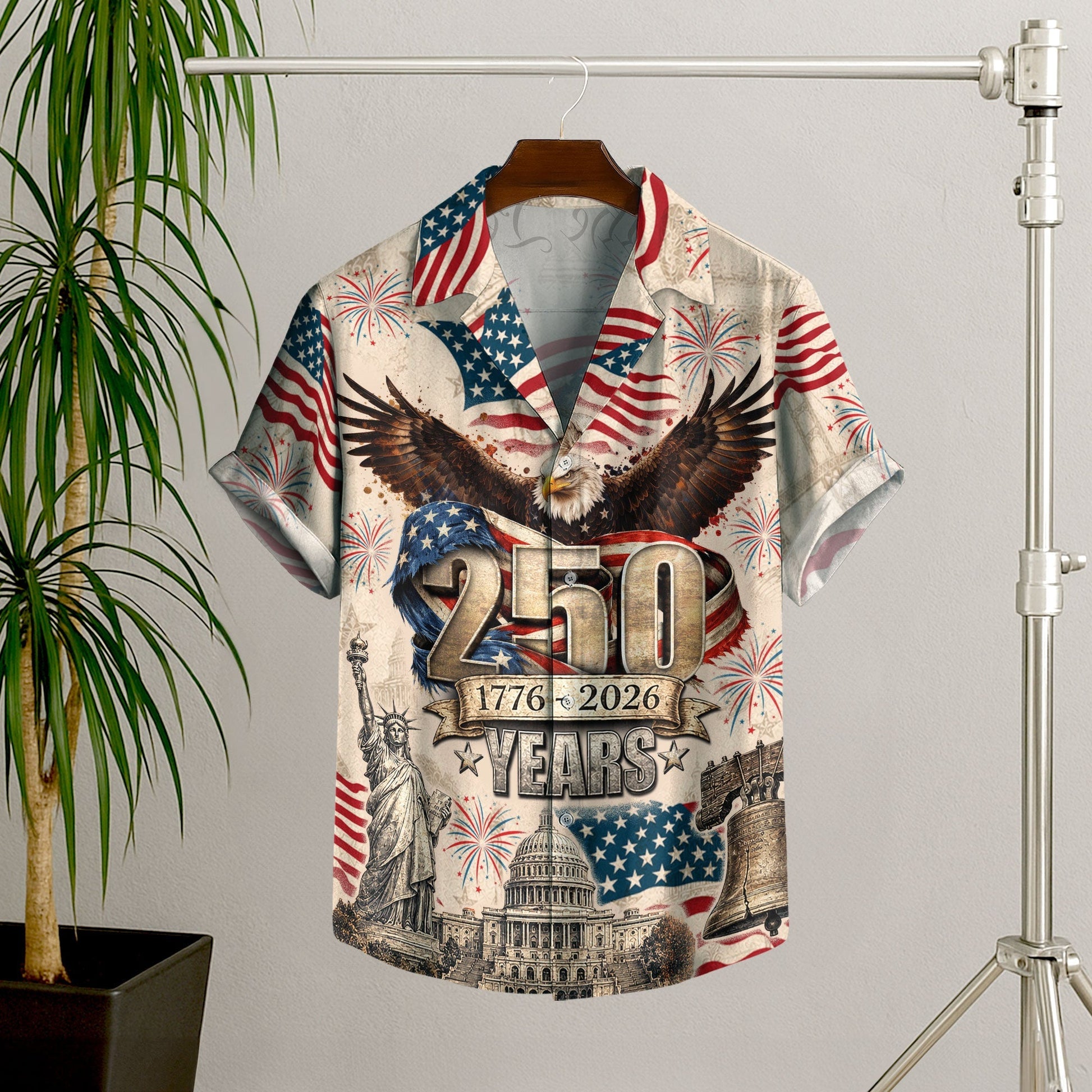 250 Years Of America 1776–2026 Eagle Edition Hawaiian Shirt - Patriotic Gift For Him