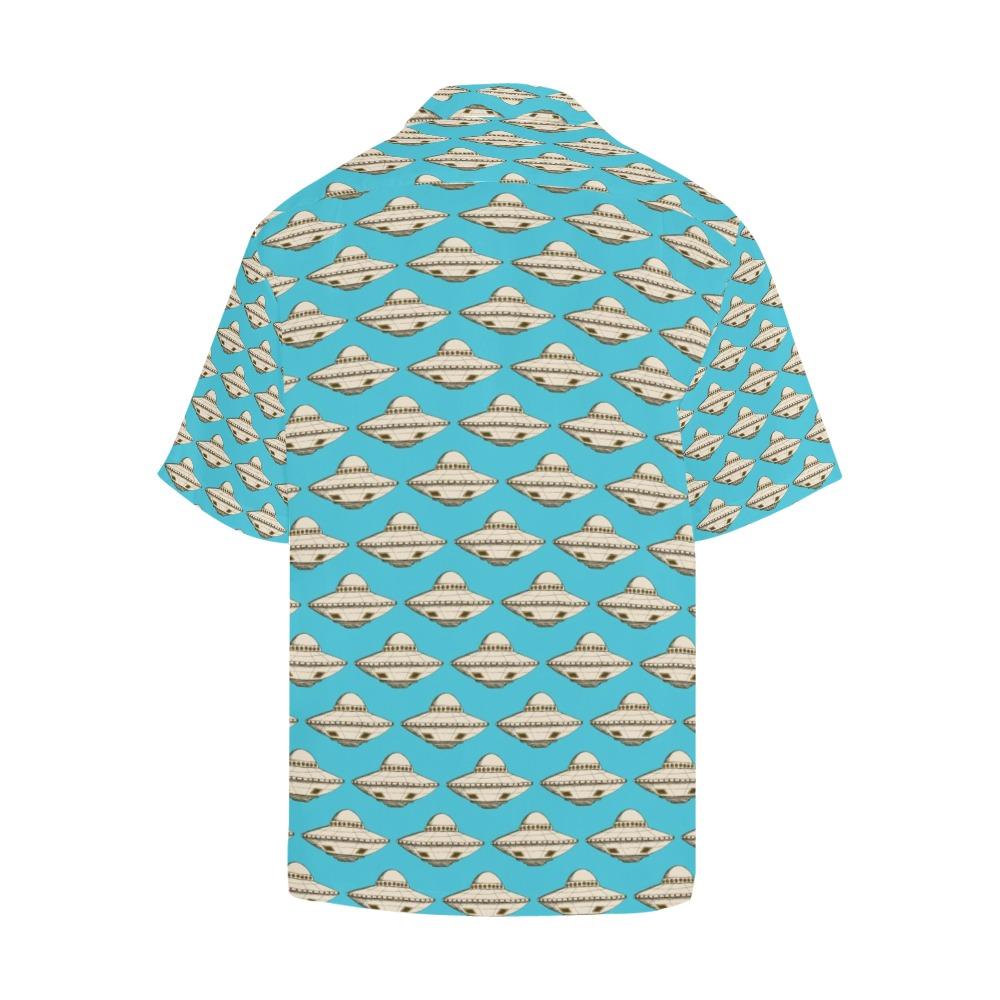Gifury UFO Hawaii Shirt White UFO Pattern Blue Hawaiian Shirt UFO Aloha Shirt 2023