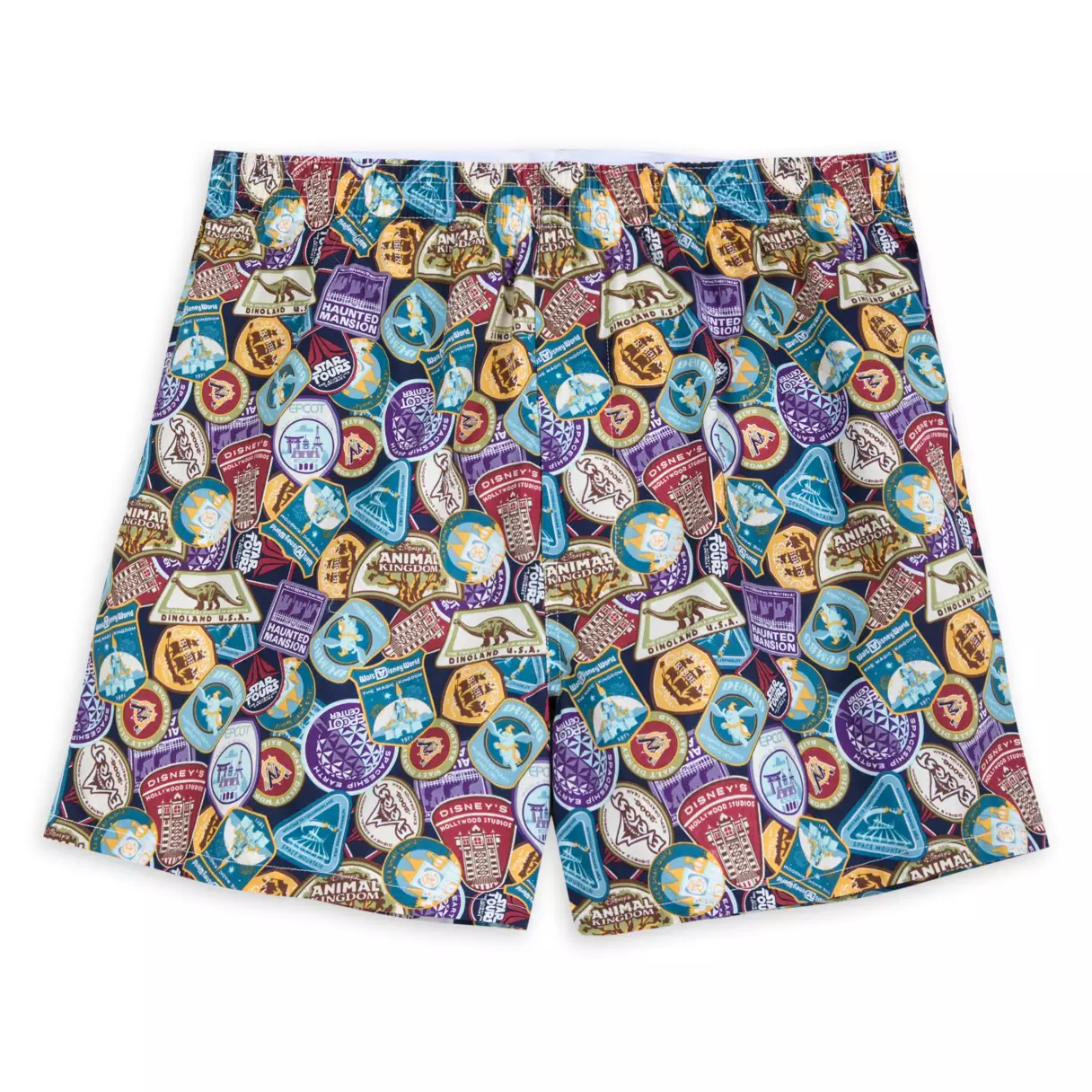 Disney Shorts Walt Disney World Stamp Pattern Beach Shorts Colorful