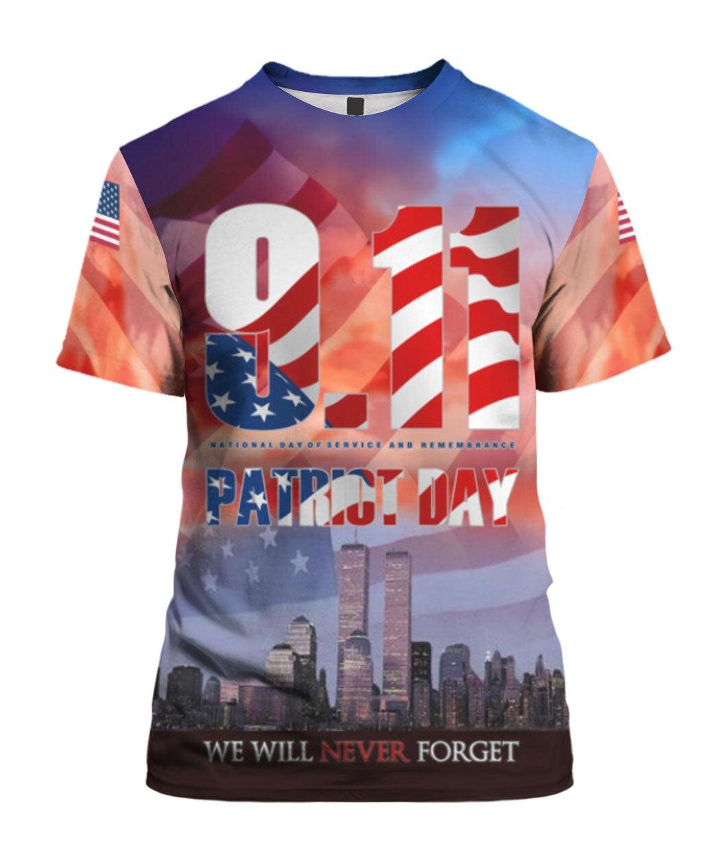 Patriot Day Hoodie 9-11 We Will Never Forget Patriot Day American Flag Twin Tower Shirt Patriot Day Shirt