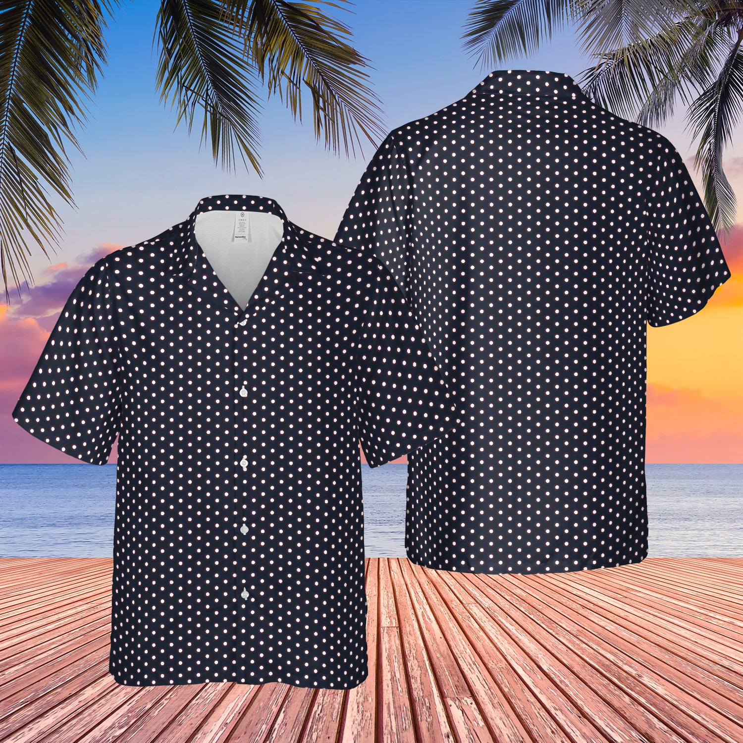 It Patrick Hockstetter Classic Polka Dot Camp Collar Hawaiian Shirt - Tazila