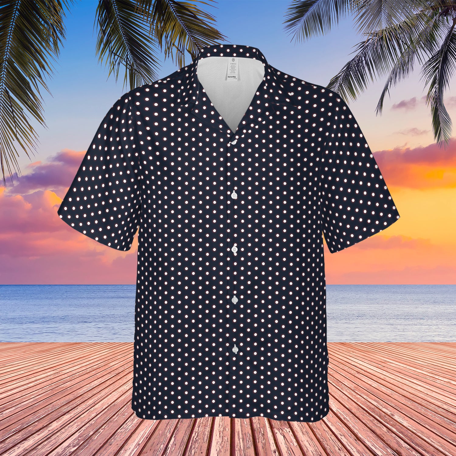 It Patrick Hockstetter Classic Polka Dot Camp Collar Hawaiian Shirt - Tazila