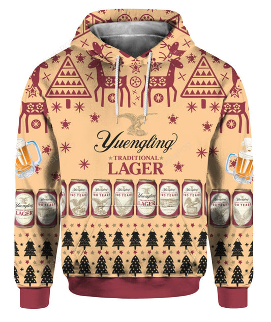 Beer Hoodie Yuengling Traditional Lager Beer Christmas Pattern Hoodie Amazing Beer