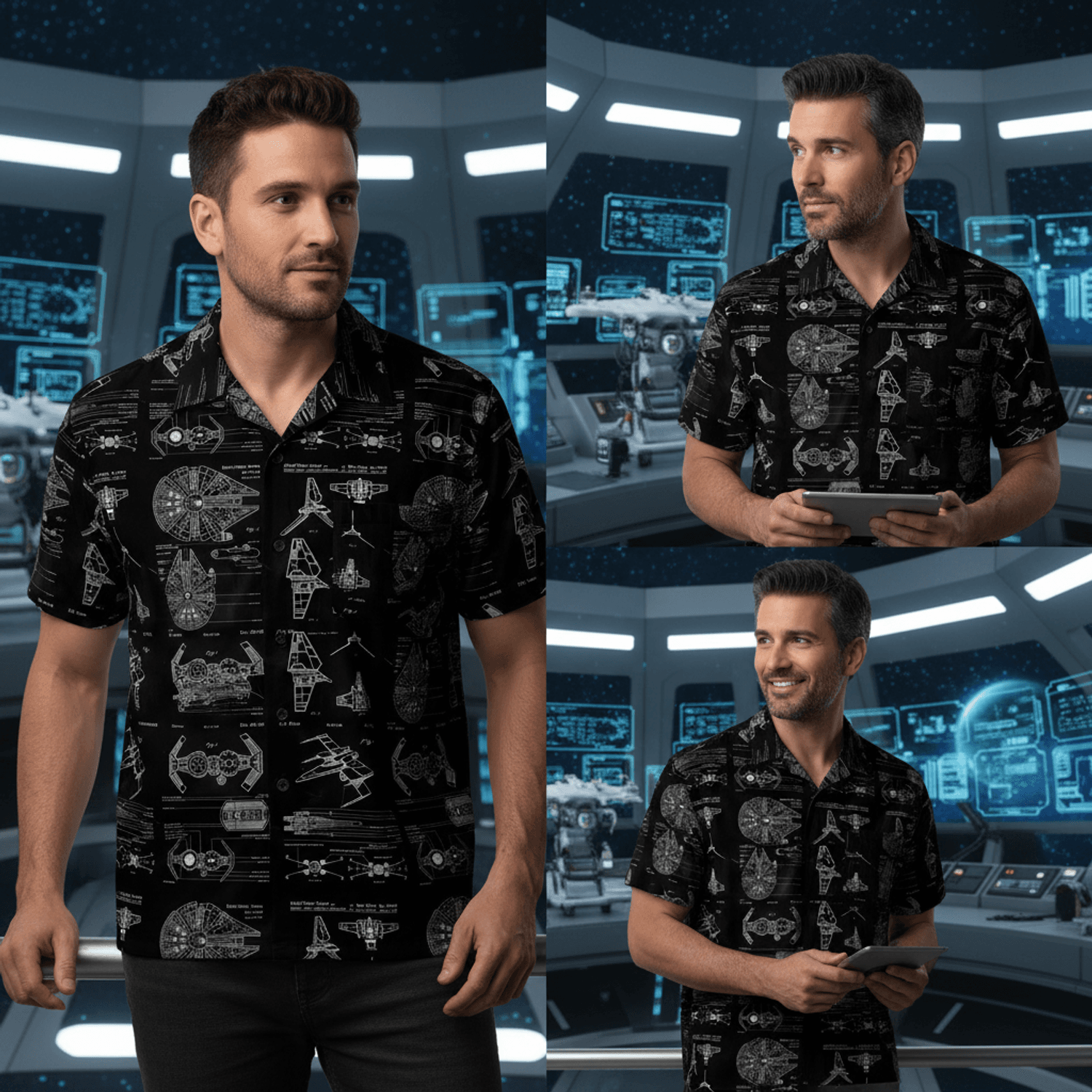 Galactic Spaceship Premium Hawaiian Shirt - Men's Aloha - HWZMVB3001