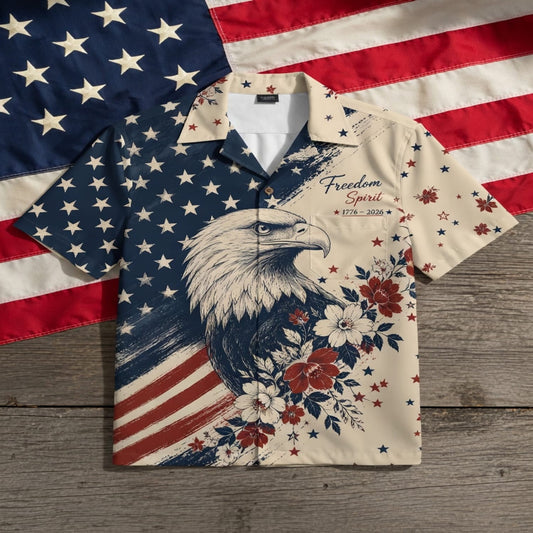 America 250 Freedom Spirit Eagle Premium Hawaiian Shirt - Patriotic Aloha Shirt - HW9TWOR001