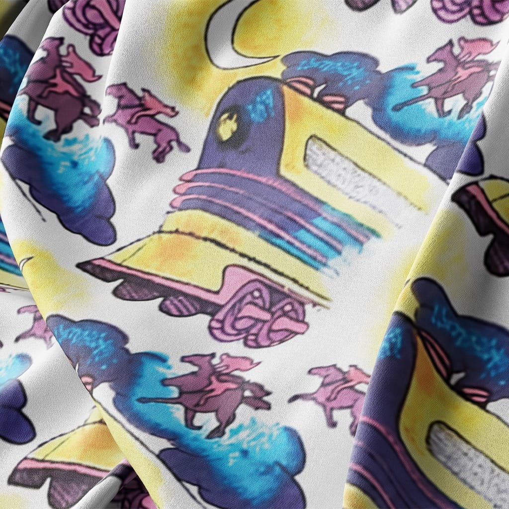 Fear And Loathing In Las Vegas Doctor Gonzo Surfboards Blue Flowers Hibicus Hawaiian Shirt - Tazila