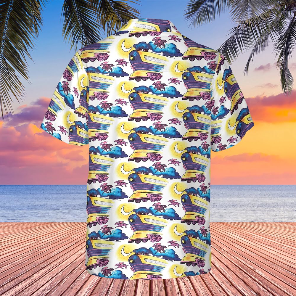 Fear And Loathing In Las Vegas Doctor Gonzo Surfboards Blue Flowers Hibicus Hawaiian Shirt - Tazila