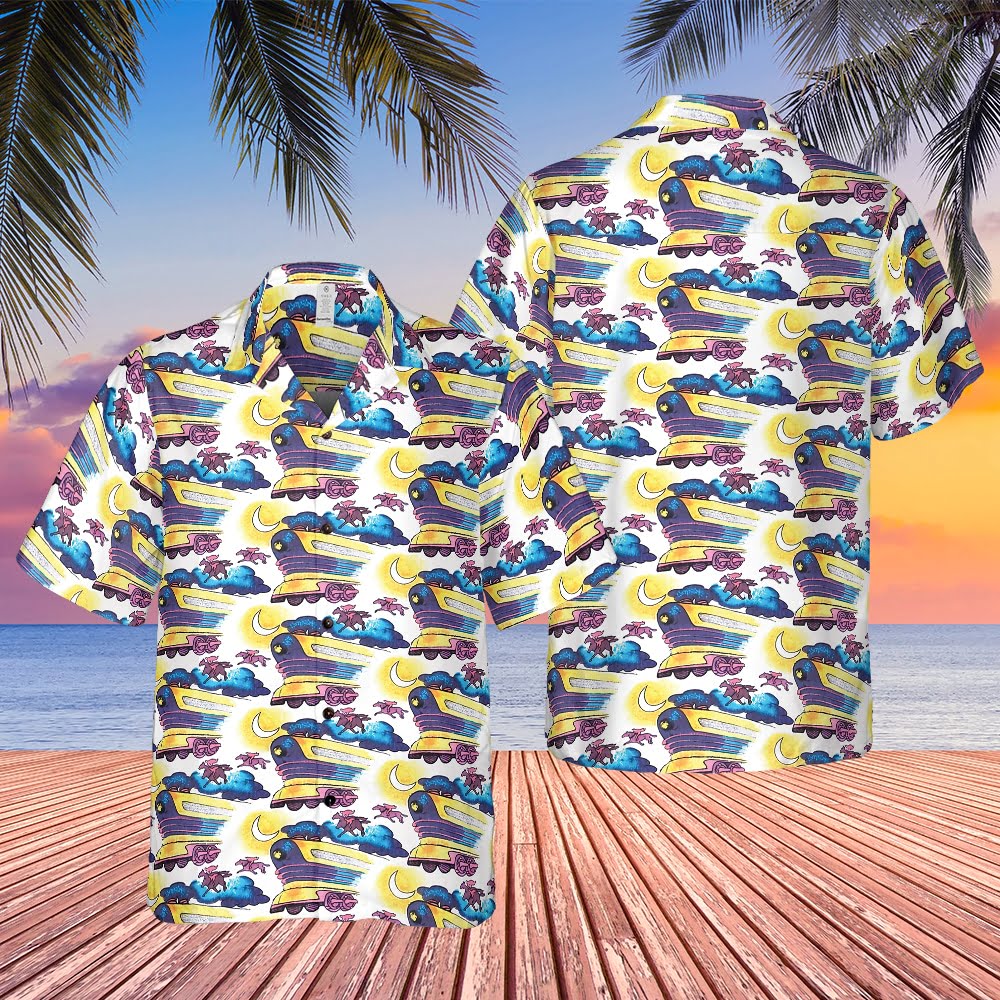 Fear And Loathing In Las Vegas Doctor Gonzo Surfboards Blue Flowers Hibicus Hawaiian Shirt - Tazila