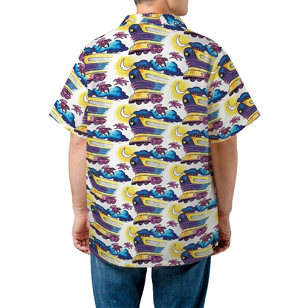 Fear And Loathing In Las Vegas Doctor Gonzo Surfboards Blue Flowers Hibicus Hawaiian Shirt - Tazila