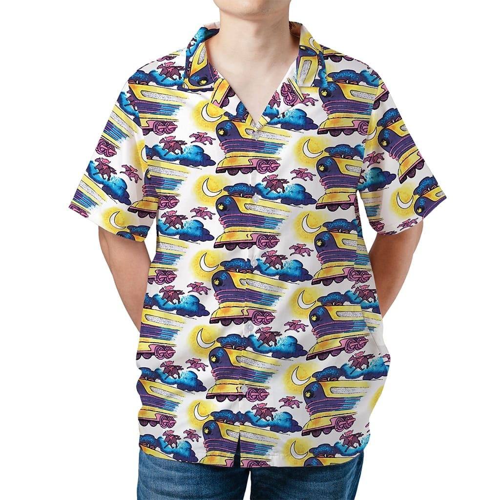Fear And Loathing In Las Vegas Doctor Gonzo Surfboards Blue Flowers Hibicus Hawaiian Shirt - Tazila