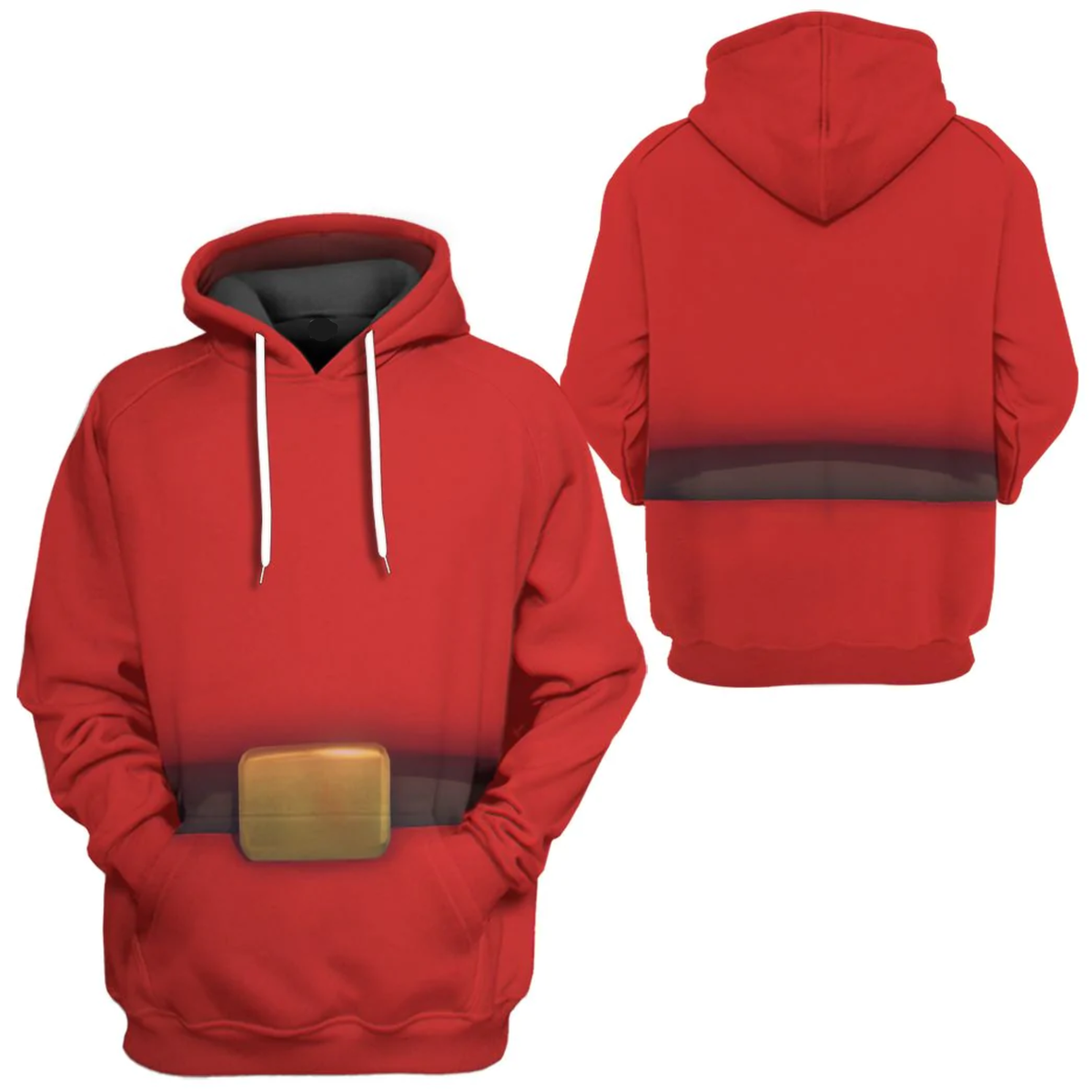 Super Mario Costume Hoodie Game Character Shy Guy Costume T-shirt Red Unisex Adults