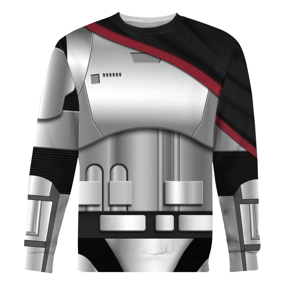 SW Hoodie Captain Phasma’s Armor Costume SW Cosplay T-shirt Black Silver Unisex Adults
