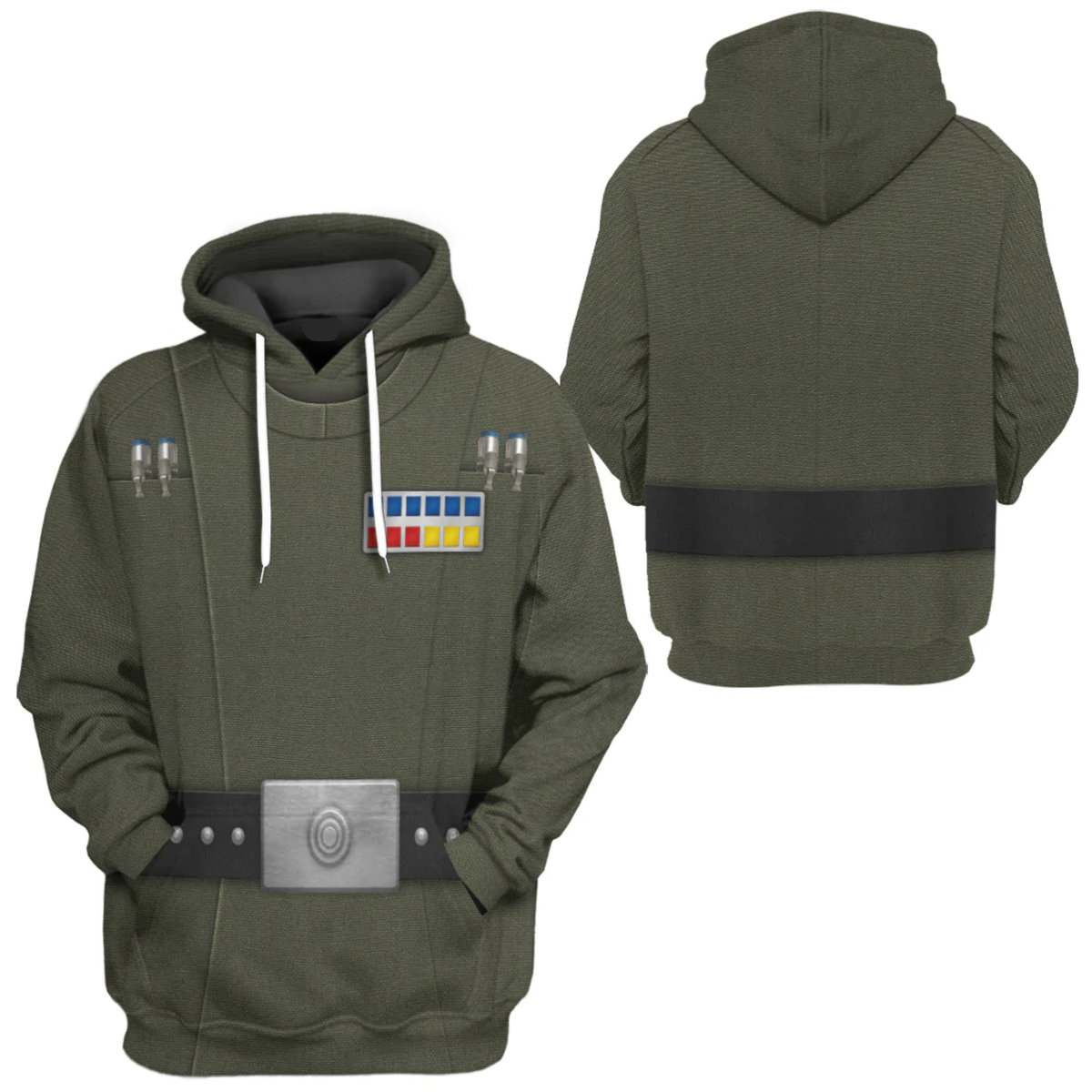 SW Hoodie Grand Moff Tarkin Costume SW Cosplay T-shirt Green Unisex Adults