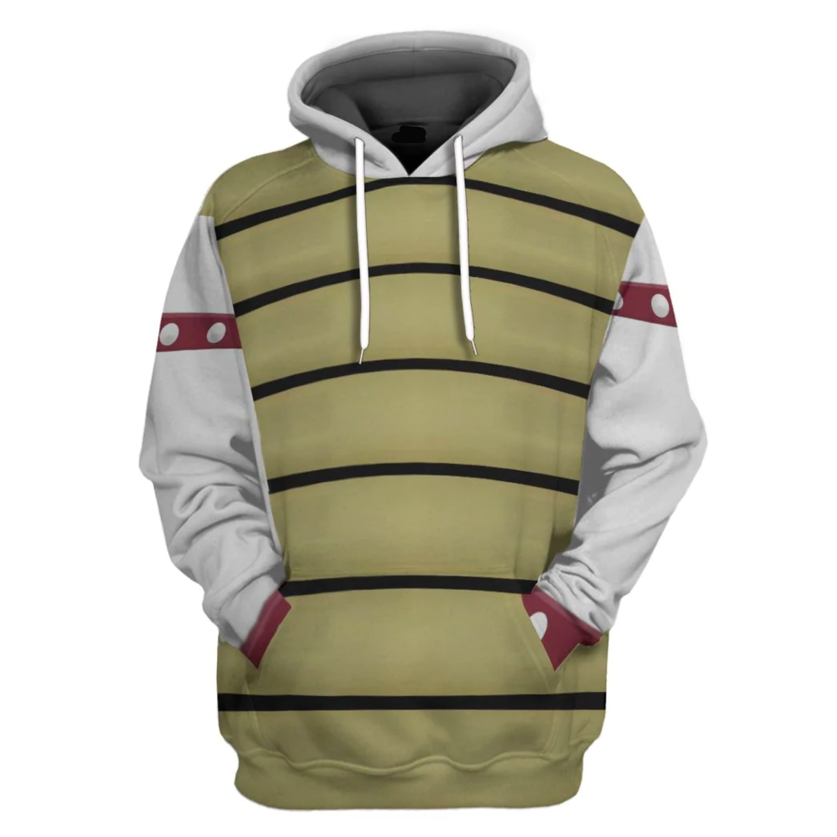 Super Mario Costume Hoodie Game Character Dry Bowser Costume T-shirt Gray Unisex Adults