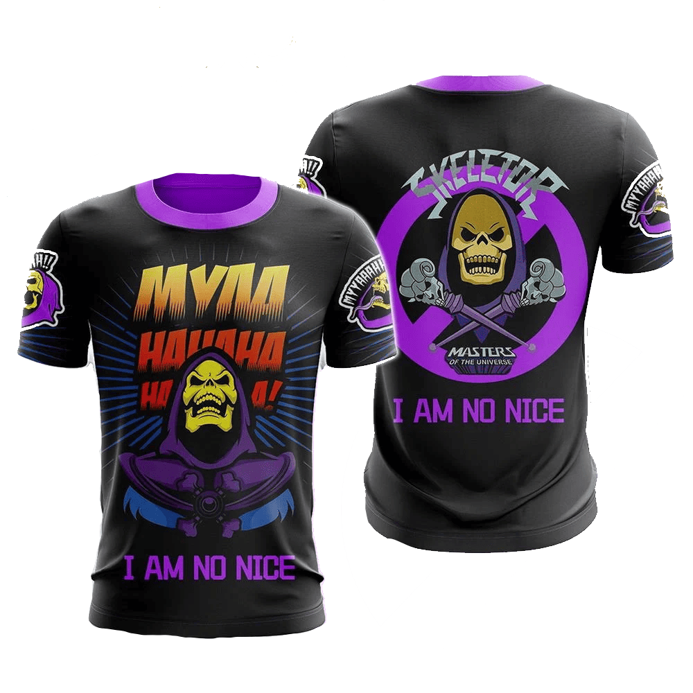 He-Man And The Masters Of The Universe T-shirt Skeletor I Am No Nice T-shirt Black Purple Unisex