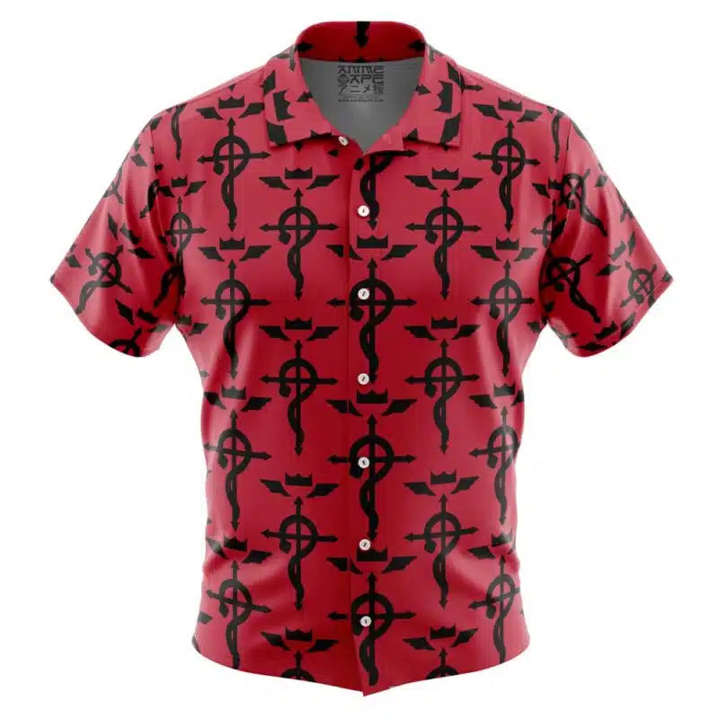 Flamel's Cross Fullmetal Alchemist Button Up Hawaiian Shirt