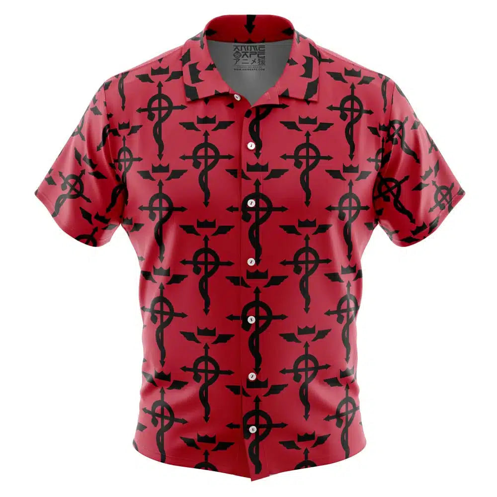 Flamel's Cross Fullmetal Alchemist Button Up Hawaiian Shirt
