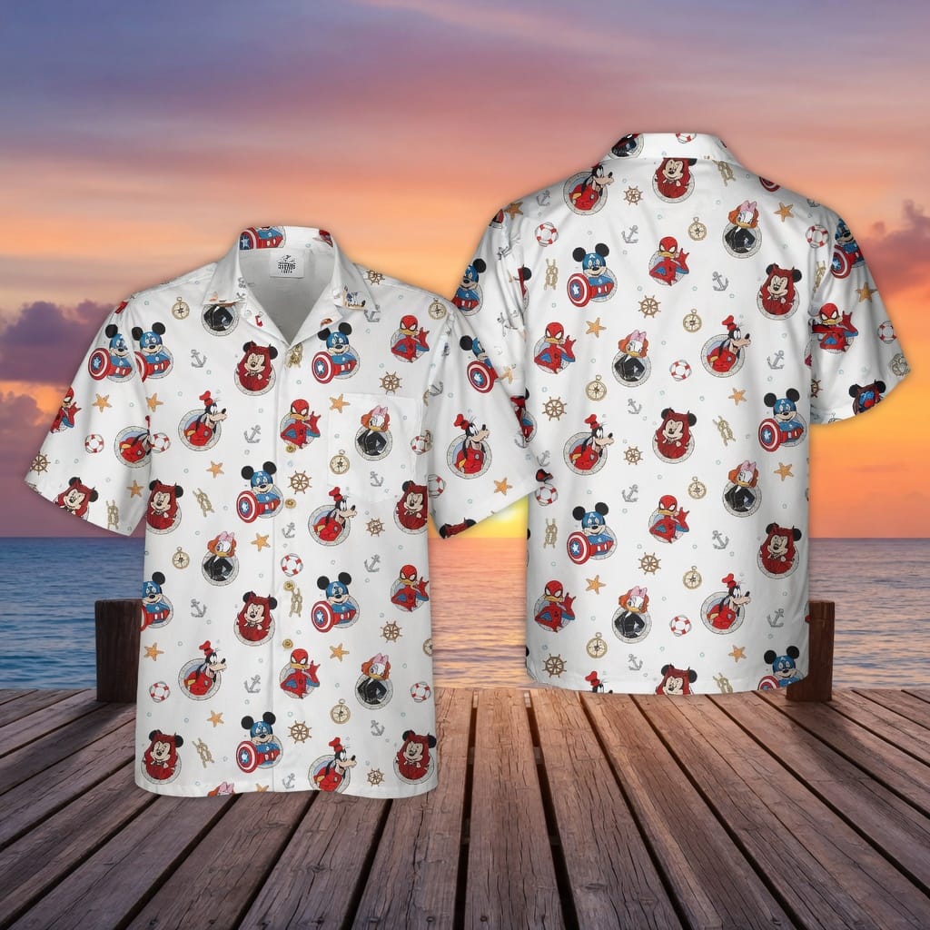 Nautical Heroes Premium Hawaiian Shirt - Mouse Shield Hero & Superhero Friends - HW3SKD9001