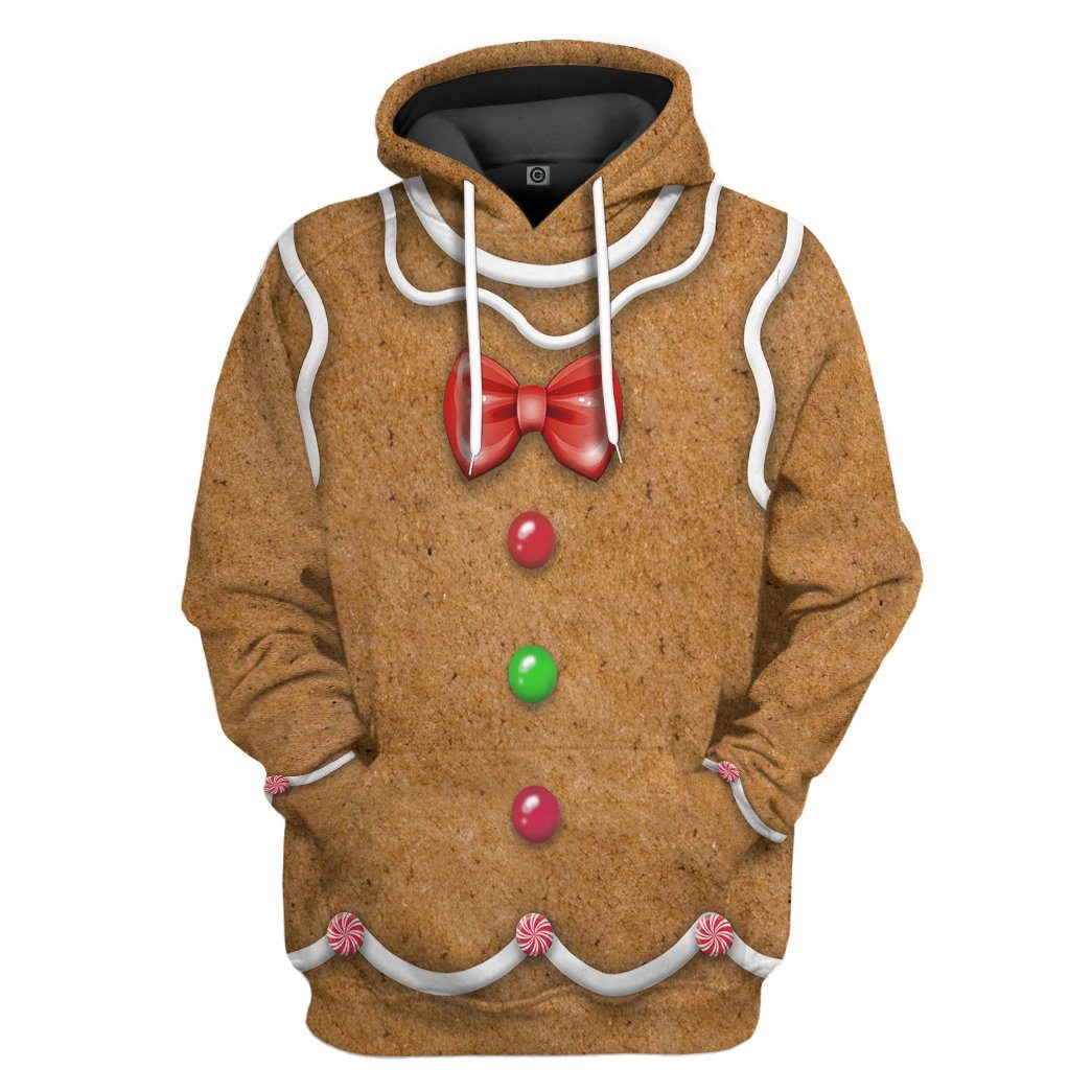 Gifury Halloween Hoodie Halloween Apparel Gingerbread Costume Brown Hoodie Halloween Costume 2023