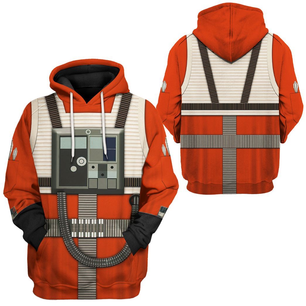SW T-shirt SW Rebel Pilot Costume 3d Orange T-shirt SW Hoodie For Fan