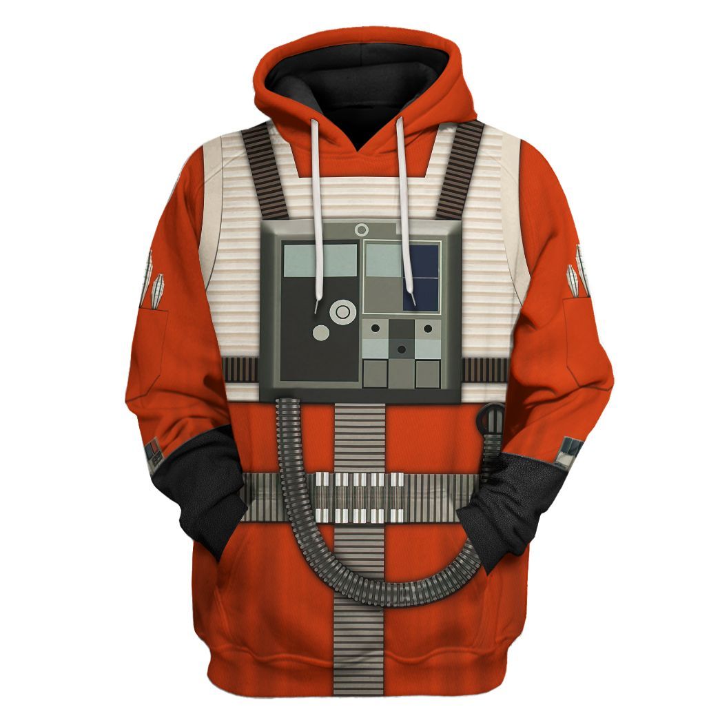 SW T-shirt SW Rebel Pilot Costume 3d Orange T-shirt SW Hoodie For Fan
