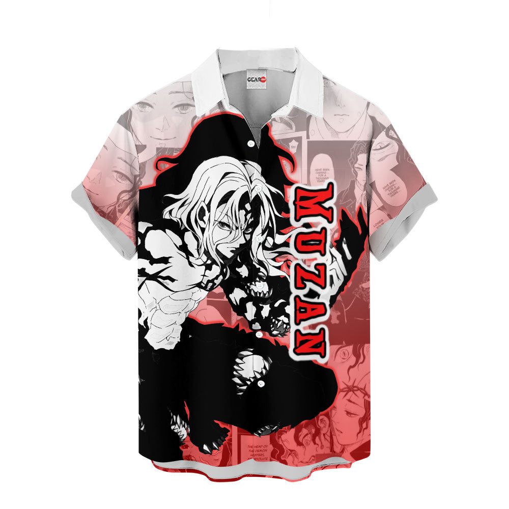 Muzan Kibutsuji Hawaiian Shirt Manga Style