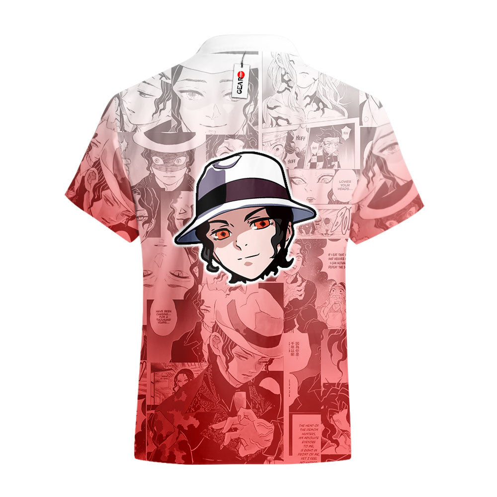 Muzan Kibutsuji Hawaiian Shirt Manga Style