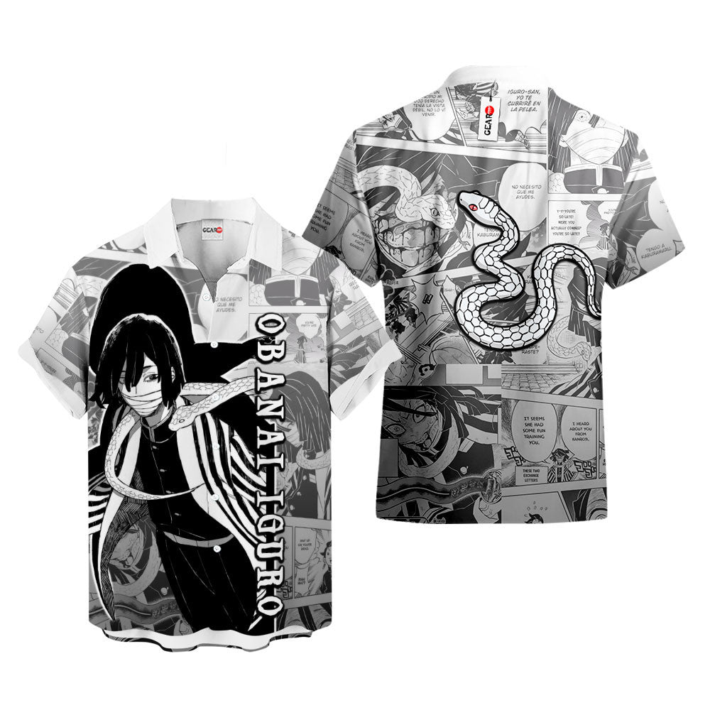 Obanai Iguro Hawaiian Shirt Manga Style