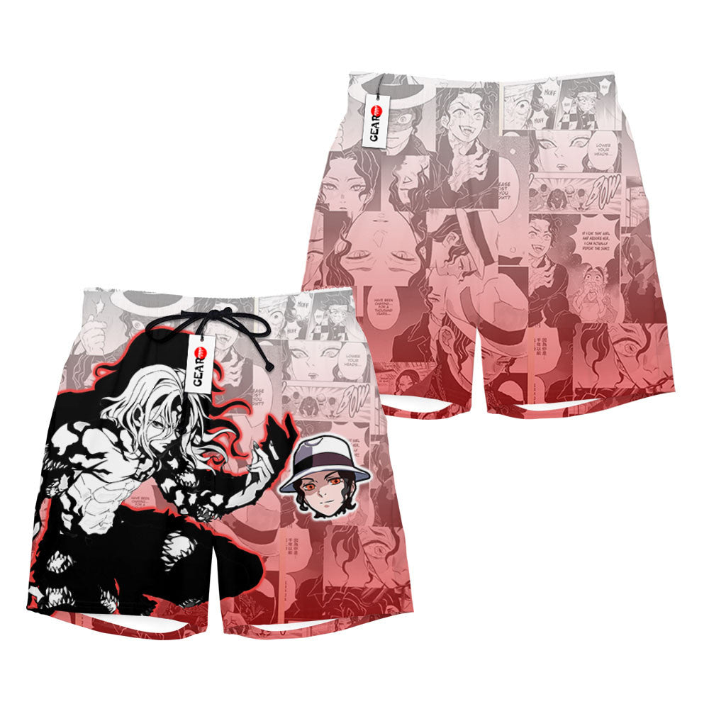 Muzan Kibutsuji Beach Shorts Manga Edition