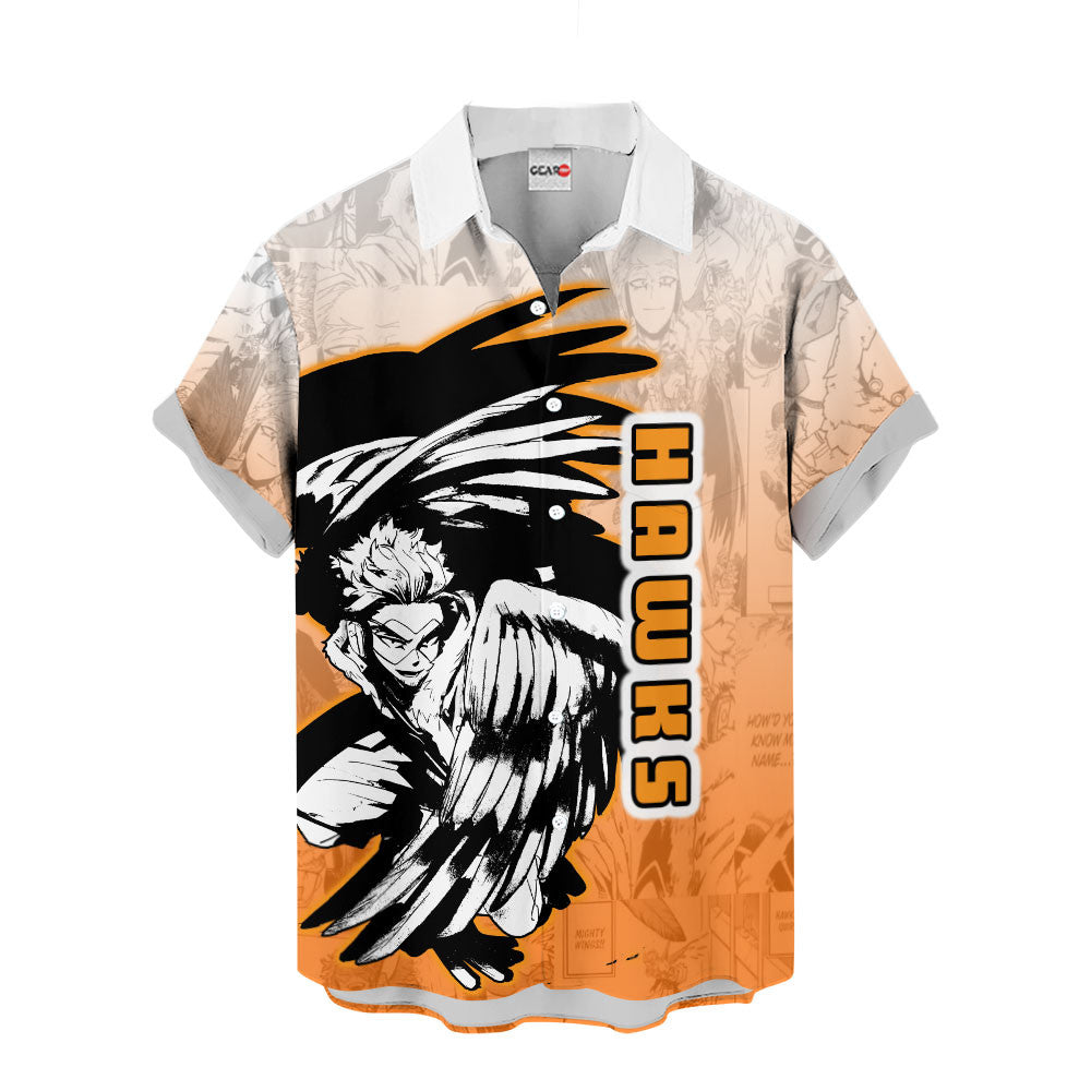 Hawks Hawaiian Shirt Manga Style