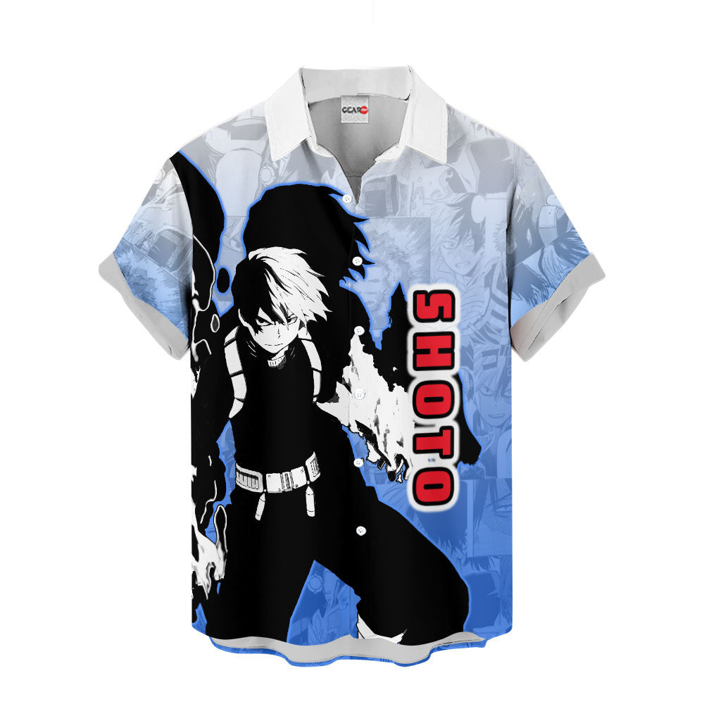 Shoto Todoroki Hawaiian Shirt Manga Style