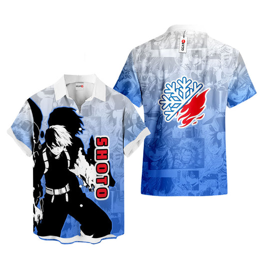 Shoto Todoroki Hawaiian Shirt Manga Style