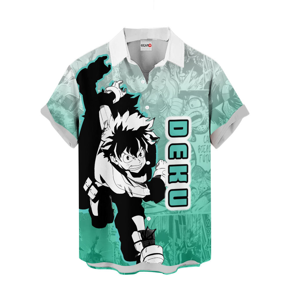 Deku Hawaiian Shirt Manga Style