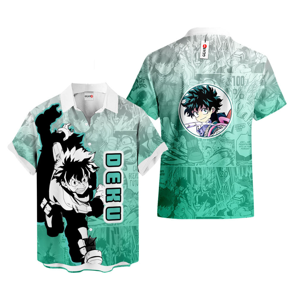 Deku Hawaiian Shirt Manga Style