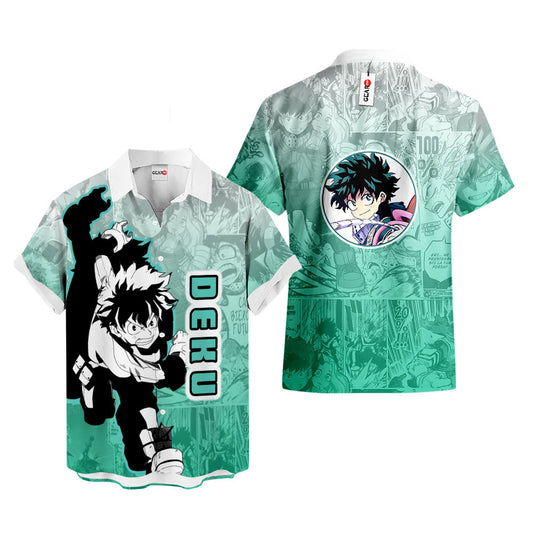 Deku Hawaiian Shirt Manga Style