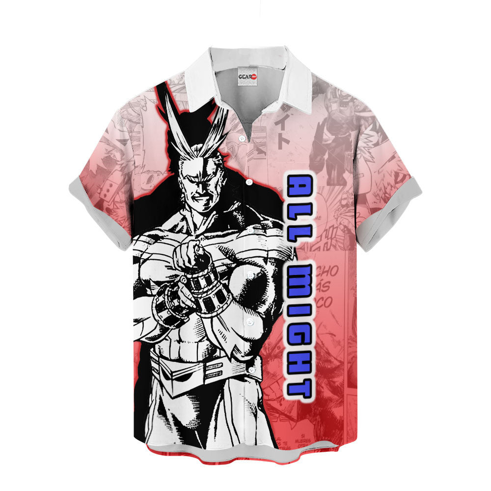 All Might Hawaiian Shirt Manga Style