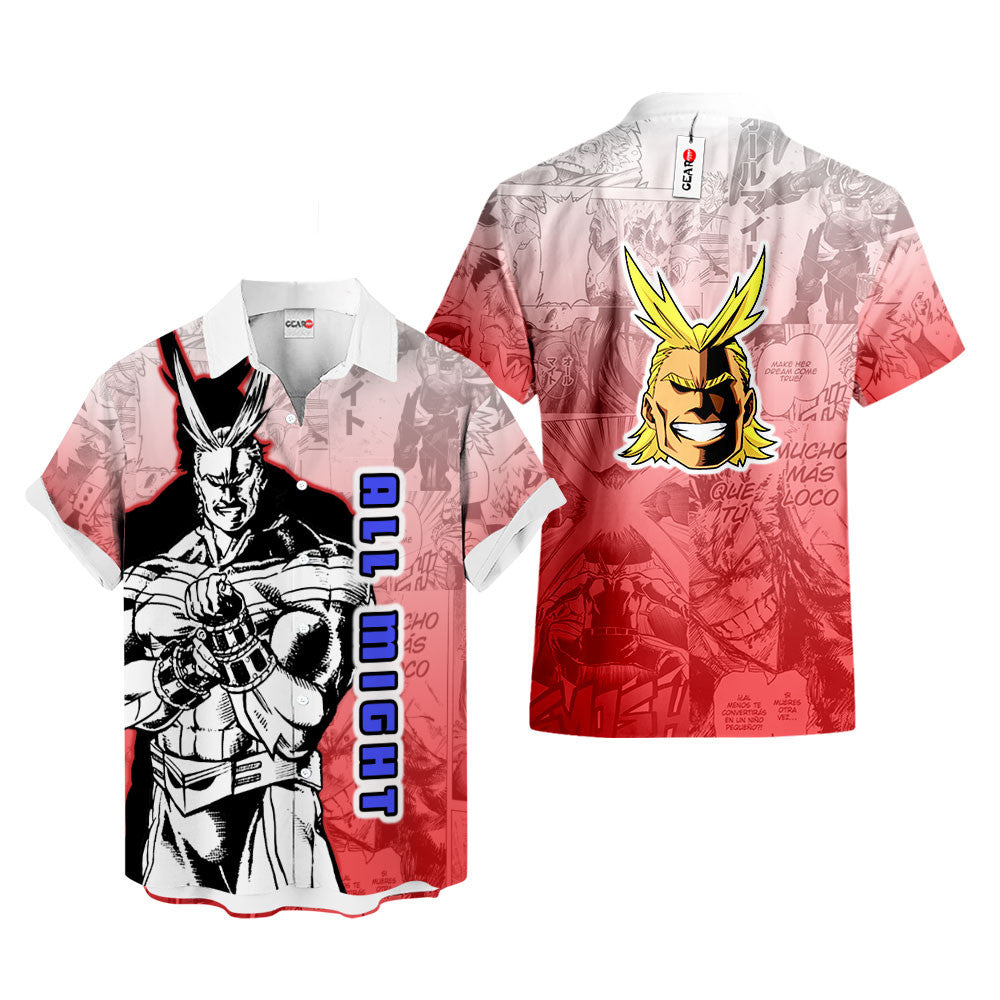 All Might Hawaiian Shirt Manga Style