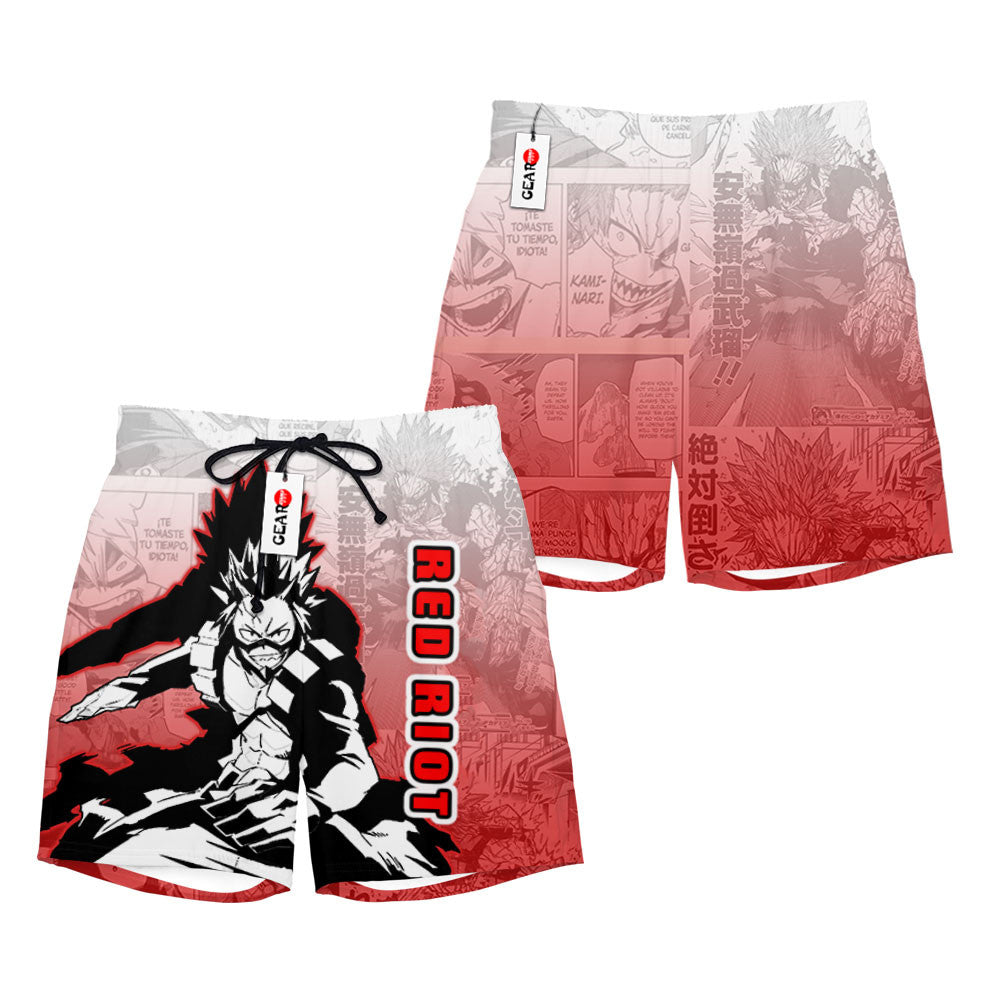 Red Riot Beach Shorts Manga Edition