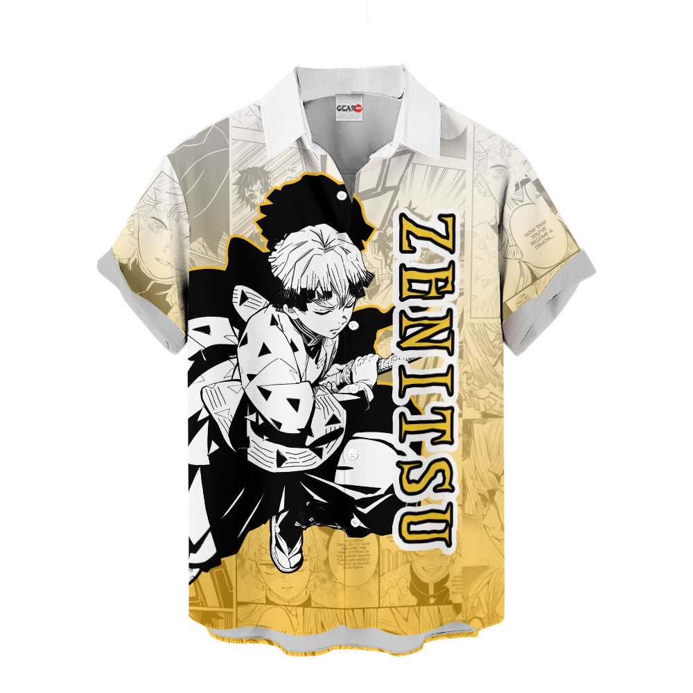 Zenitsu Hawaiian Shirt Manga Style
