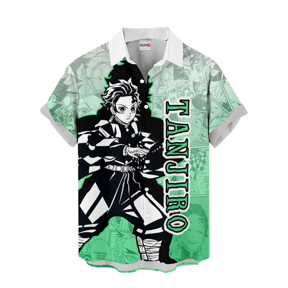 Tanjiro Hawaiian Shirt Manga Style