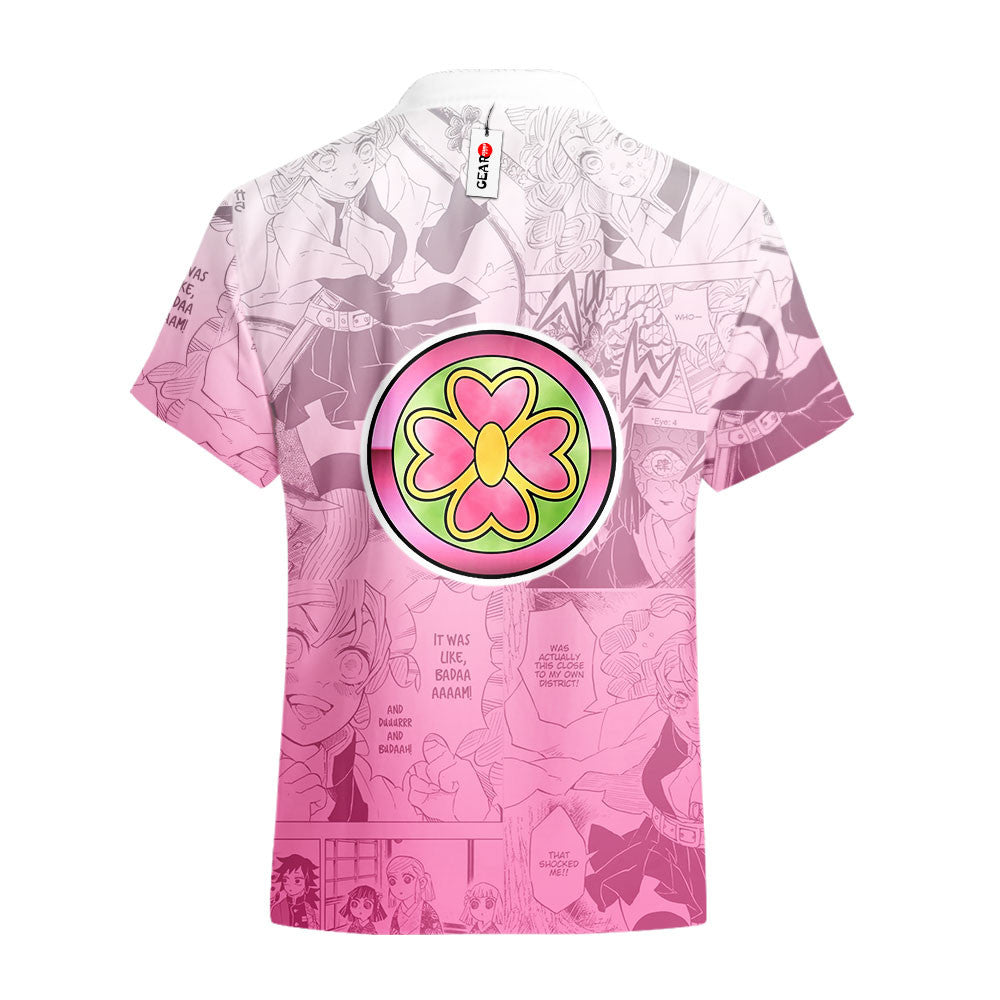 Mitsuri Kanroji Hawaiian Shirt Manga Style