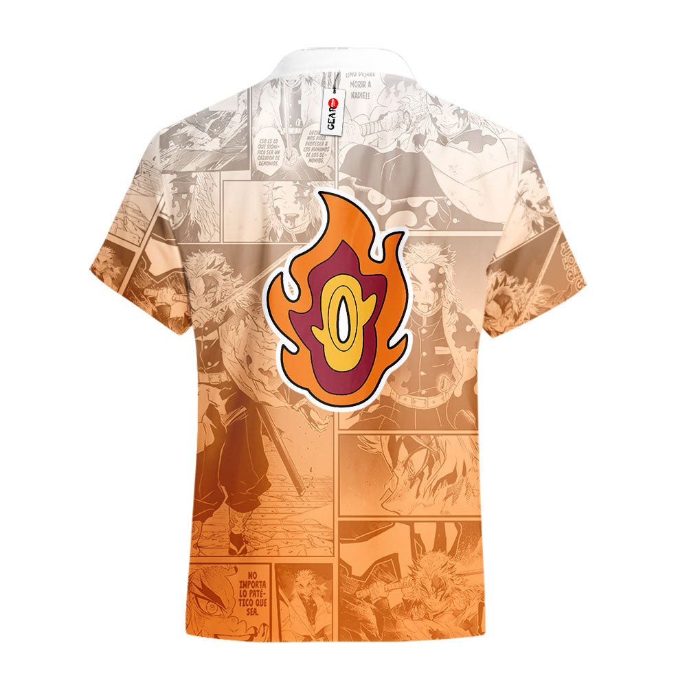 Kyojuro Rengoku Hawaiian Shirt Manga Style