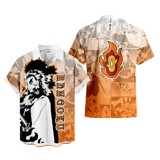 Kyojuro Rengoku Hawaiian Shirt Manga Style