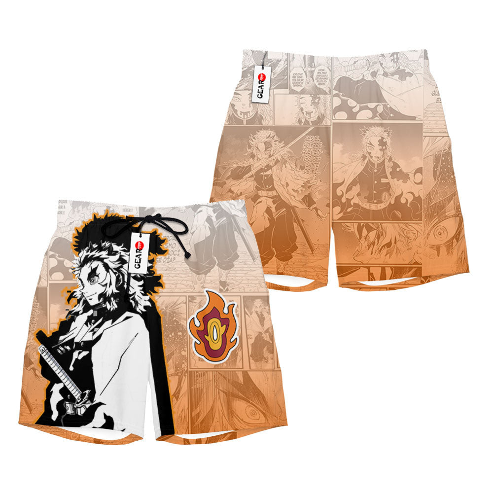 Kyojuro Rengoku Beach Shorts Manga Edition