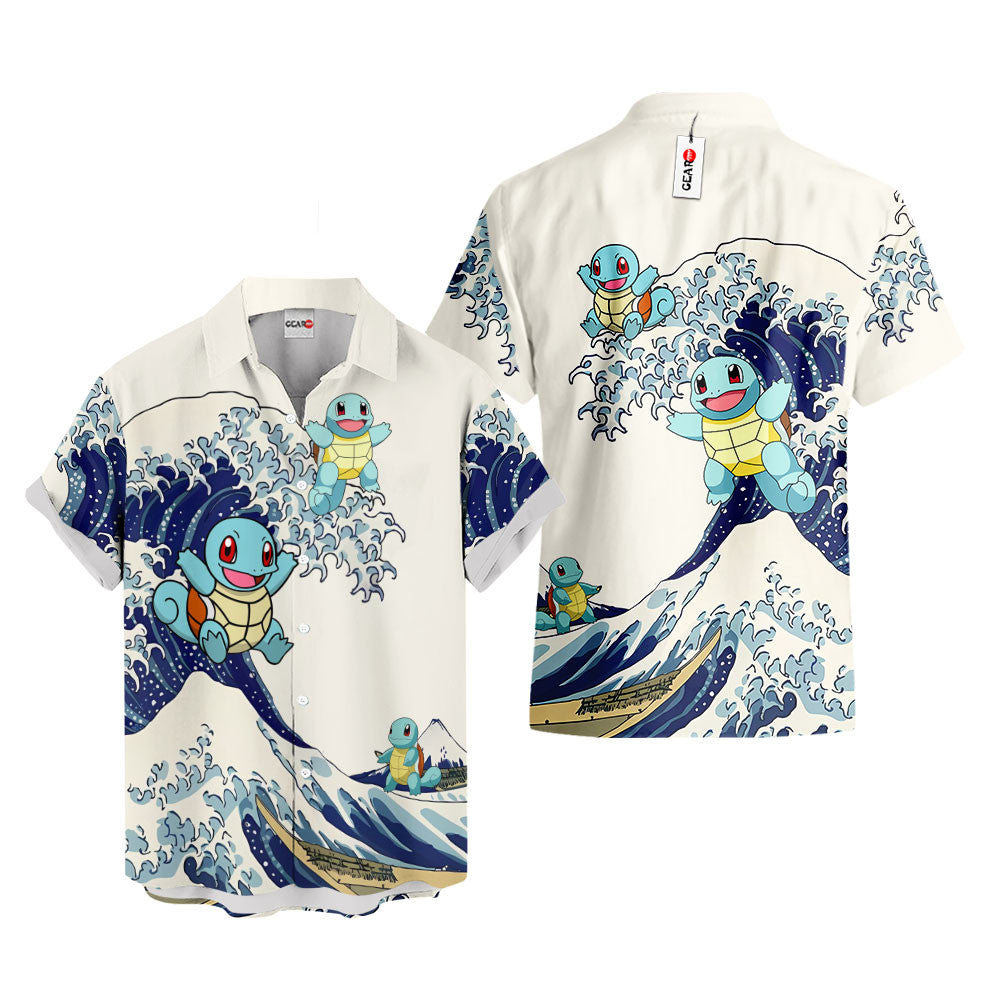 Squirtle Hawaiian Shirt - Great Wave Style