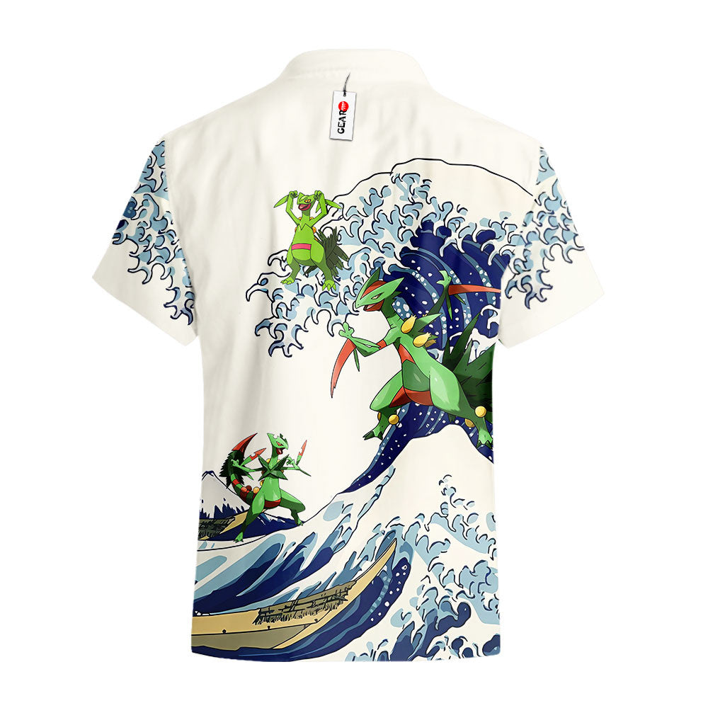 Sceptile Hawaiian Shirt - Great Wave Style