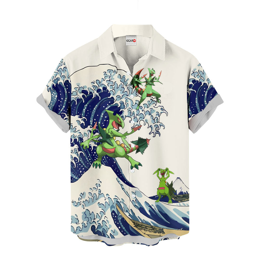 Sceptile Hawaiian Shirt - Great Wave Style