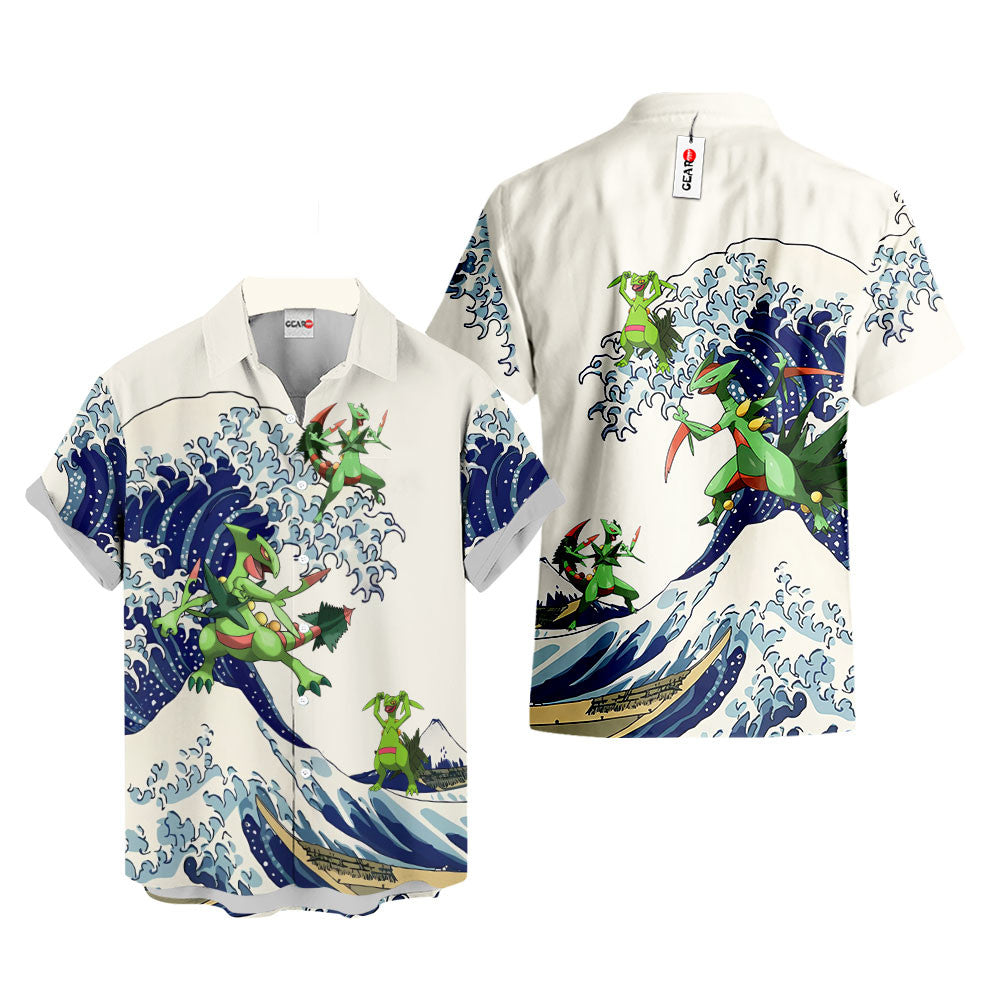 Sceptile Hawaiian Shirt - Great Wave Style